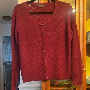 Elegant Burgundy Button-Up Cardigan